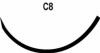 Nonabsorbable Suture with Needle LOOK® Nylon C-8 3/8 Circle Reverse Cutting Needle Size 2 - 0 Monofilament 927B One Dozen