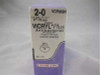 Absorbable Antibacterial Suture with Needle Coated Vicryl Plus Polyglactin 910 with Irgacare MP Antibacterial Suture CP-2 1/2 Circle Reverse Cutting Needle Size 2 - 0 Braided VCP869H Box of 36