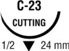 Absorbable Suture with Needle Polysorb Polyester C-23 1/2 Circle Reverse Cutting Needle Size 3 - 0 Braided SL-613 Box of 36