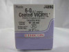 Absorbable Suture with Needle Coated Vicryl Polyglactin 910 P-1 3/8 Circle Precision Reverse Cutting Needle Size 6 - 0 Braided J489G Box of 12