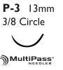 Absorbable Suture with Needle Monocryl Poliglecaprone P-3 3/8 Circle Precision Reverse Cutting Needle Size 6 - 0 Monofilament Y492G Box of 12