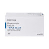 McKesson Personal Razor with Lubricating Strip, Single Edge Triple Blade  10 Count per Bag  NonSterile, Box of 1