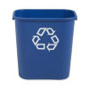 Recycling Container Deskside 28-1/8 Quart Rectangular Blue Open Top FG295673BLUE Pack of 1