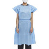 Patient Exam Gown Halyard One Size  Blue Disposable 69766 Case of 100