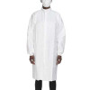 Cleanroom Lab Coat Contec® CritiGear White Large Knee Length Microporous Fabric Disposable HCGA0032 Bag of 10
