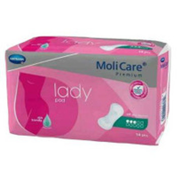 Bladder Control Pad MoliCare® Premium Lady Pads 5-51/2 x 13 Inch Moderate Absorbency Polymer Core One Size  168644 Case of 168