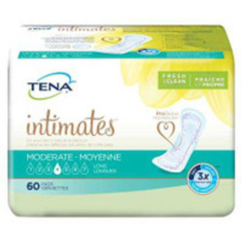 Bladder Control Pad TENA® Sensitive Care Extra Coverage Long 12 Inch Length Moderate Absorbency Dry-Fast Core One Size  54375 Case of 180