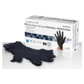 Exam Glove McKesson Confiderm® LDC Large NonSterile Nitrile Standard Cuff Length Fully Textured Black Chemo Tested / Fentanyl Tested 14-6N56C Case of 2500