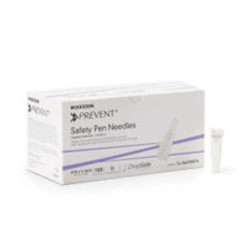 McKesson Prevent Safety Insulin Pen Needle, 31 G x 6 mm, Automatic Safety Without Back-End Shield  16-N6MMPA, Box of 100
