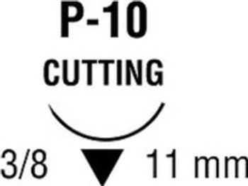 Nonabsorbable Suture with Needle Monosof~Dermalon Nylon P-10 3/8 Circle Precision Reverse Cutting Needle Size 6 - 0 Monofilament SN-5697 Box of 36
