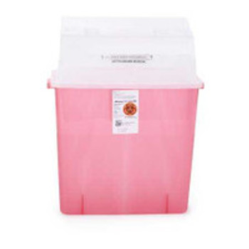 Sharps Container GatorGuard In-Room Translucent Red Base 20-1/2 H x 14 W x 6 D Inch Horizontal Entry 3 Gallon 31314886 Pack of 1