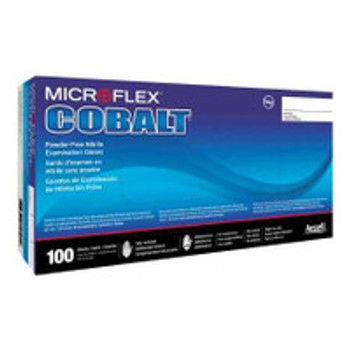 Exam Glove MICROFLEX® Cobalt® Medium NonSterile Nitrile Standard Cuff Length Fully Textured Blue Not Rated N192 Box of 100