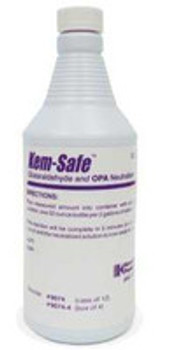 OPA / Glutaraldehyde Neutralizer Kem-Safe RTU Liquid 32 oz. Bottle Single Use 7426-003 Case of 12