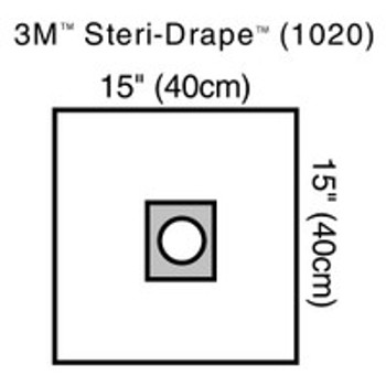 EENT Drape 3M Steri-Drape Small Drape with Aperture 15 W x 15 L Inch Sterile 1020 Case of 40