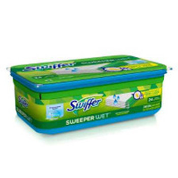 Saturated Wet Mop Pad Swiffer® Sweeper Wet Bound Edge White Cloth Disposable PGC95531CT Pack of 1