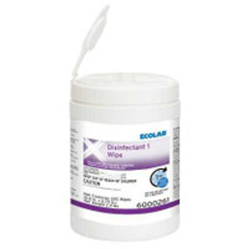 Ecolab® Disinfectant 1 Surface Disinfectant Cleaner Bactericidal Manual Pull Wipe 220 Count Canister Sweet Scent NonSterile 6000261 Carton of 220