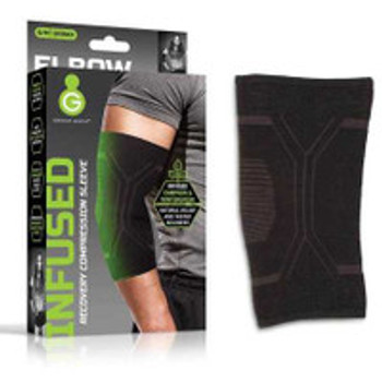 Elbow Support Green Drop Small / Medium Pull-On Sleeve Left or Right Elbow 8 to 12 Inch Elbow Circumference Black ELB-1450 Case of 48
