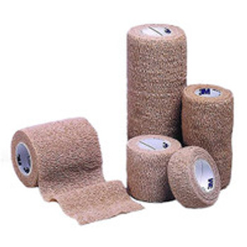 Cohesive Bandage 3M Coban LF 6 Inch x 5 Yard Self-Adherent Closure Tan NonSterile Standard Compression 2086 Case of 12