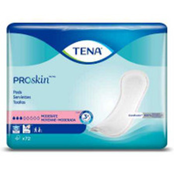 Bladder Control Pad TENA ProSkin Moderate 11 Inch Length Moderate Absorbency Dry-Fast Core One Size  41309 Case of 216