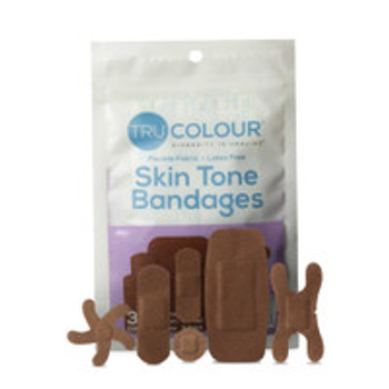 Tru-Colour Assorted Skin Tone Bandages for Dark Brown Skin Tone Shades