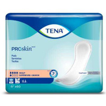 Bladder Control Pad TENA ProSkin Heavy 12 Inch Length Heavy Absorbency Dry-Fast Core One Size  41509 Case of 180