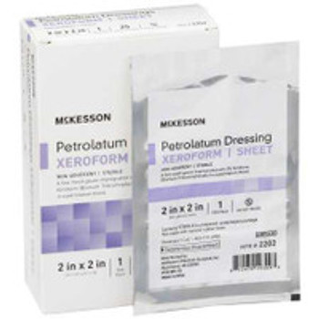 McKesson Petrolatum Dressings Xeroform  Size 2 x 2'', Sterile  Sample Pack of 1