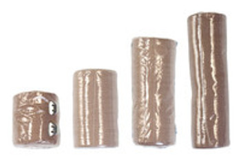 Elastic Bandage Dynarex 4 Inch x 4.5 Yard Standard Compression Clip Detached Closure Tan NonSterile 3664 Pack of 1