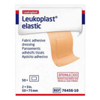 Adhesive Strip Leukoplast® Elastic 2 x 3 Inch Cross-Elastic Material Rectangle Tan Sterile 7645610 Case of 600
