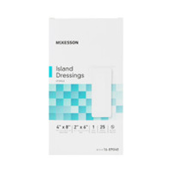 Adhesive Dressing McKesson 4 x 8 Inch Polypropylene / Rayon Rectangle White Sterile 16-89048 Pack of 1