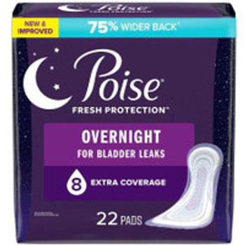 Bladder Control Pad Poise® Fresh Protection 5.3 Inch Length Heavy Absorbency Sodium Polyacrylate Core One Size  54943 Case of 44