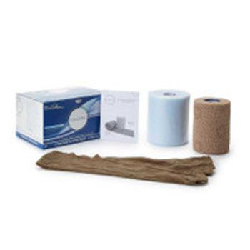 2 Layer Compression Bandage System CoFlex® TLC with Indicators 4 Inch x 3-2/5 Yard / 4 Inch x 5-1/10 Yard Self-Adherent / Pull On Closure Tan NonSterile 35 to 40 mmHg 7800TLC-TN Box of 1