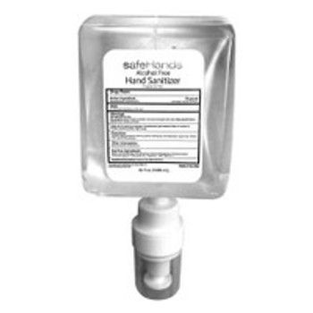 Alcohol-Free Hand Sanitizer safeHands® 1,000 mL BZK (Benzalkonium Chloride) Foaming Dispenser Refill Bottle SHU-1008-4 Case of 4