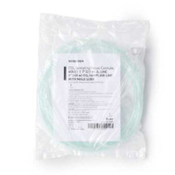 McKesson ETCO2 Nasal Sampling Cannula with Oxygen Delivery, 7' O2 Line / 2'' CO2 Line, Male Luer Style Connector and 2'' Pigtail Female Luer Connector, 16-0581, Case of 25