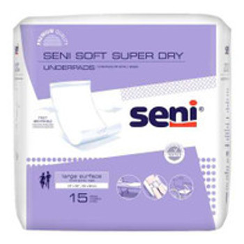 Disposable Underpad Seni® Soft Super Dry 23 x 35 Inch Cellulose Pulp Light Absorbency S-0315-UD1 Case of 60