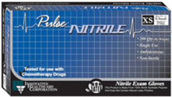 Exam Glove Pulse® Nitrile X-Large NonSterile Nitrile Standard Cuff Length Textured Fingertips Aqua Blue Chemo Tested 177352 Case of 2000