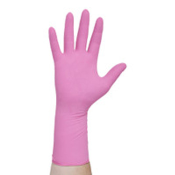 Exam Glove PINK UNDERGUARD Medium NonSterile Nitrile Extended Cuff Length Textured Fingertips Pink Chemo Tested 47454 Case of 1000