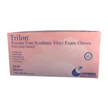 Trilon Exam Glovess, Clear, Vinyl, Medium, 9.6", NonSterile, Case of 1000