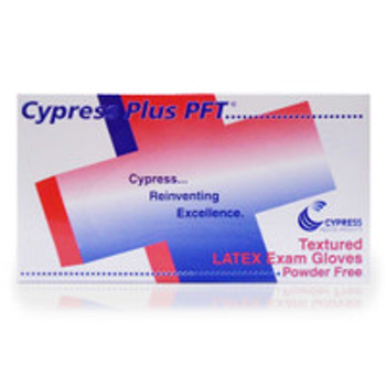 Exam Glove Cypress Plus® PFT Medium NonSterile Latex Standard Cuff Length Fully Textured Ivory Not Rated 23-94 Case of 1000