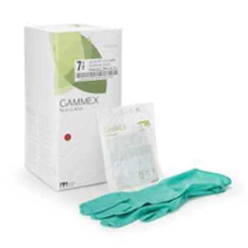 Surgical Glove GAMMEX® Non-Latex Size 7.5 Sterile Polyisoprene Standard Cuff Length Micro-Textured Green Chemo Tested 8515 Box of 50