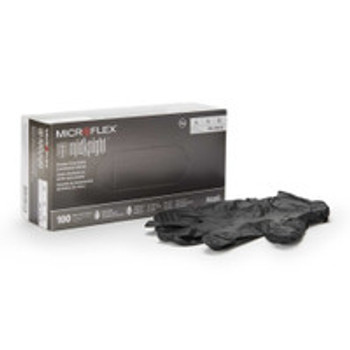 Exam Glove MICROFLEX® MidKnight X-Large NonSterile Nitrile Standard Cuff Length Fully Textured Black Fentanyl Tested MK-296-XL Case of 10