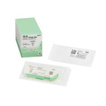 Nonabsorbable Suture with Needle Ethilon Nylon CS160-6 1/2 Circle Opthalmic Spatula Needle Size 10 - 0 Monofilament 9000G Box of 12