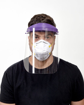 Protective Face Shield (3 reusable shields, 1 reusable headband, stick-on-foam padding strip and adjustable elastic strap included)