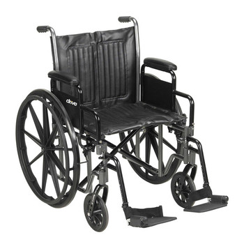 Wheelchair McKesson Padded Removable Composite Black 20 Inch 350 lbs. 146-SSP220DDA-SF Each/1