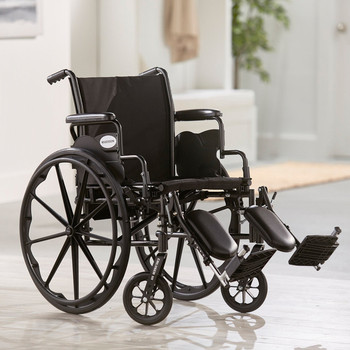 Lightweight Wheelchair McKesson Dual Axle Flip Back Padded Removable Mag Black 20 Inch 300 lbs. 146-K320DDA-ELR Each/1