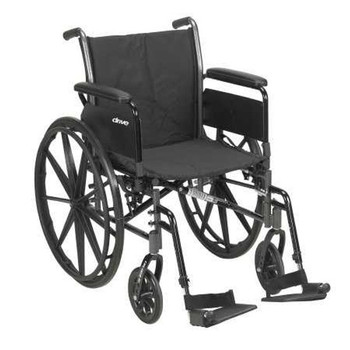 Lightweight Wheelchair Cruiser III Dual Axle Padded Flip Back Removable Full Arm Mag Black 18 Inch 300 lbs. K318DFA-ELR Case/1 - 18334200