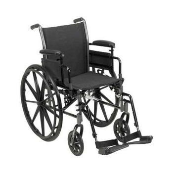 Lightweight Wheelchair drive Cruiser III Dual Axle Desk Length Arm Flip Back / Removable Padded Arm Style Elevating Legrest Black Upholstery 20 Inch Seat Width 300 lbs. Weight Capacity 146-K320ADDA-ELR Each/1