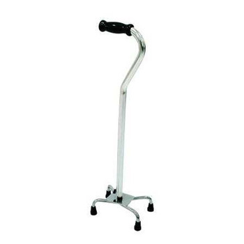 Drive 10316-4 Small Base Quad Cane, Foldable, Adjustable Height from 30'' to 39'', Chrome Color, Case of 4 Packs