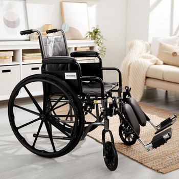 Wheelchair McKesson Padded Removable Composite Black 16 Inch 250 lbs. 146-SSP216DDA-ELR Each/1