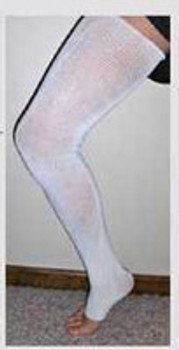 Compression Stocking EdemaWear® Thigh High Large White Open Toe B120L01 Box of 36