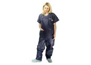 Scrub Pants Straight Leg Medium Dark Blue Unisex 380M Bag/10